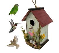 Maisons à oiseaux d'extérieur - Maisons à oiseaux en bois, jolies maisons à oiseaux suspendues en bois pour usage extérieur | Décoration de jardin robuste, cage à oiseaux d'extérieur décorative