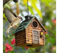 Maisons à oiseaux pour jardin, nichoirs en résine colorée avec chaîne de suspension pour décoration extérieure d'arbre de jardin, cabane pour pinsons, cardinaux, cadeau pour homme d'oiseau