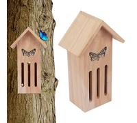 Maisons à papillons en bois et mangeoire pour l'extérieur - Maisons de 28 x 9 x 8 cm à accrocher au mur d'un arbre ou à placer sur le sol pour les ailes de dentelle, les papillons, les abeilles, pour