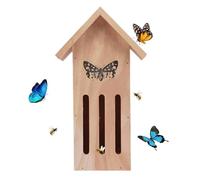 Maisons à papillons pour l'extérieur,Maisons à papillons | Maison à papillons de jardin en bois | Maison à papillons de 11,2 x 3,9 x 3,2 pouces à poser au sol ou à accrocher au mur d'un arbre pour att