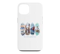 Maisons Blanches, dômes Bleus et mer - Vacances Santorin Coque pour iPhone 13