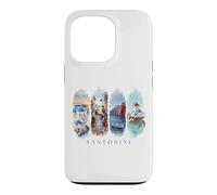 Maisons Blanches, dômes Bleus et mer - Vacances Santorin Coque pour iPhone 13 Pro