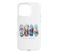 Maisons Blanches, dômes Bleus et mer - Vacances Santorin Coque pour iPhone 15 Pro Max