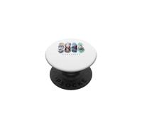 Maisons Blanches, dômes Bleus et mer - Vacances Santorin PopSockets PopGrip Adhésif