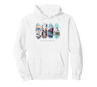 Maisons Blanches, dômes Bleus et mer - Vacances Santorin Sweat à Capuche