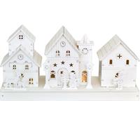 Maisons blanches en bois avec éclairage LED 14x28 cm