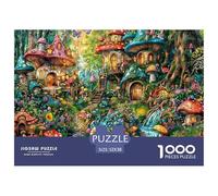 Maisons Champignons Puzzle 1000 Pièces Puzzle pour Adultes Forêt Fantastique Papier Activité Relaxante Décor Maison 52x38cm/1000pcs