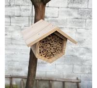 Maisons d'abeilles pour l'extérieur - Bois 7,24 x 5,98 x 5,71 Pouces 740 g | Ruche hexagonale en Bois avec Tubes, Maison de Nidification d'abeilles | Pelouse Extérieure Cours intérieures Balcons