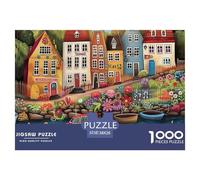 Maisons de Canal colorées_1 Pièces en Carton Solides Aide À Améliorer La Concentration, Les Capacités De Résolution Et La Coordination Main-œil 38x26cm/1000pcs