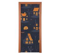 Maisons de cauchemar - Décorations d'Halloween - 88,9 x 200,7 cm - Bannière de fête de plage - Printemps - Été - Décoration saisonnière - M