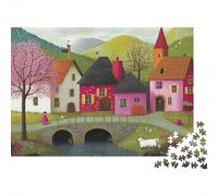 Maisons de Conte de fées, Village Cadeau Unique Décoration Intérieure Jeu Éducatif Challenge Toy Adultes & Enfants des 14 Ans 52x38cm/1000pcs