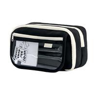 Maisons De Crayon De Grande Capacité | Contrôle De La Fermeture À Glissière | Organisateur De Cas Crayon | Papier Sac De Rangement Panda Pour Crayons, Adorable Sac À Stylo À Crayons, Stylos, Gom, Noir