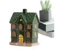 Maisons De Noël Lumineuses,Maison En Céramique Avec Lumière LED | Décoration De Noël Pour Bureau | Pour La Maison Pour Les Fêtes La Table Intérieur L'étagère De La Fête L Exposition Saisonnière