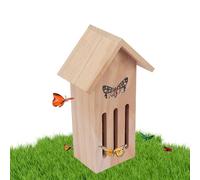 Maisons de papillons pour le jardin | Hôtel papillon en bois naturel - À monter sur un mur d'arbre ou à placer sur le sol, taille 28 x 9,9 x 8,1 cm maisons pour décoration de jardin