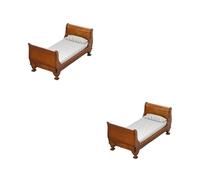 Maisons de poupées à l'échelle 1/12 - Modèle de lit simple - Accessoire d'affichage pour poupées de 15 cm - Style victorien vintage - Meubles de chambre miniatures
