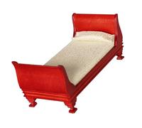 Maisons de poupées à l'échelle 1/12 - Modèle de lit simple - Accessoire de présentation pour poupées de 15 cm - Style vintage victorien miniature