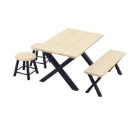 Maisons de poupées miniatures 4 en 1 avec tabouret de table long pour camping en plein air, accessoires de jeu de simulation en famille