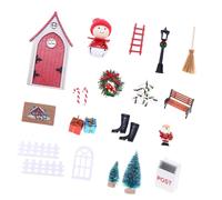 Maisons de poupées miniatures - Décoration de Noël - Gnomes et porte de fée - Décoration de table de vacances - Accessoires de maison de poupée en bois