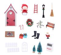 Maisons de poupées miniatures - Décoration de Noël - Gnomes et porte de fée - Ensemble de meubles éducatifs
