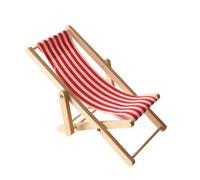 Maisons de poupées miniatures pour chaise de plage - Accessoire de chaise longue réaliste en bois - Échelle 1/12