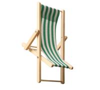 Maisons de poupées miniatures pour chaise de plage - Accessoire de chaise longue réaliste en bois - Échelle 1/12
