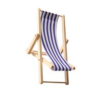 Maisons de poupées miniatures pour chaise de plage - Accessoire de chaise longue réaliste en bois - Échelle 1/12