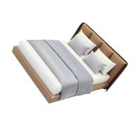 Maisons de poupées miniatures pour chambre à coucher, lit double avec literie, modèle de meubles pour 1/20 scène réaliste accessoires d'affichage maisons de poupée