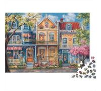 Maisons de Rue colorées Puzzle 1000 Pièces pour Adultes, Un Jeu De Dexérité Très Difficile Puzzle Éducatif l'art De La Décoration Moderne 70x50cm/1000pcs