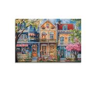 Maisons de Rue colorées1500 Pièces DIY, Divertissement créatif, Puzzle Classiques pour Les Adultes et Les Enfants à partir de 14 Ans 57x87cm