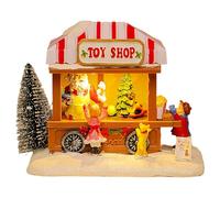 Maisons de Village de noël avec Musique et lumière Magasin Jouets Maisons noël à Piles pour décoration d'exposition Ta