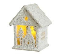 Maisons de village de Noël | En bois blanc avec éclairage LED - Village d'hiver éclairé pour décoration de Noël, pour chambre à coucher, salon, bureau, église, dortoir d'étudiant, ferme, fête d'hiver