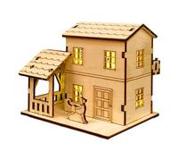 Maisons de village pour Noël - Modèle de construction d'un chalet de Noël, cabane en bois bricolage | Village de maisons de Noël, modèle de village de Noël éclairé, figures de collège