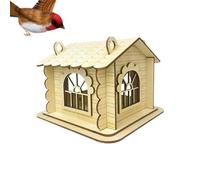 Maisons d'oiseaux d'extérieur en bois coffre-fort Wren House - Design d'attraction naturel, arrière-cour naturelle rustique observation des oiseaux pour arbre de jardin, terrasse patio cour parc