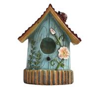 Maisons d'oiseaux pour l'extérieur, à l'extérieur des oiseaux - Résine Small Bird House,Boîte à nidification élégante, chalet pour animaux de compagnie décoratif, ornements de montage d'arbre coloré p