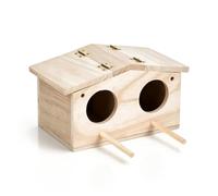 Maisons d'oiseaux pour l'extérieur, Maison d'oiseau en Bois avec Perche | Boîte d'nidification d'oiseau suspendue en bois Maison d'oiseau Nid d'élevage de cockatiel en bois pour hirondelles