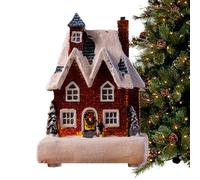 Maisons du Village de Noël - Figure de Cottage miniature LED de Noël | Ornement de Maisons de Village avec Histoires de Noël, Maison Illuminée de Noël pour, Table de Bureau, Armoire