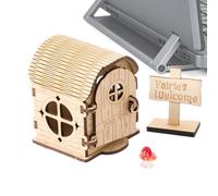 Maisons en Bois pour Loisirs Créatifs,Décoration pour Bibliothèque en Bois - Kit de Construction de Mini Maison - pour Déco de Fêtes, Rebords de Fenêtre, Étagères, Filles, Garçons