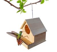 Maisons en bois pour oiseaux d'extérieur - Pour oiseaux avec ventilation | Abri chaud avec cintre et pour colibris, perroquets et cacatoès dans les jardins, parcs et écoles, 20 x 20 x 20 cm