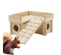 Maisons et cachettes pour hamsters, cachette en bois pour hamsters,Petit labyrinthe de hamster en bois - Cabane à hamster avec échelle d'escalade amusante, abri secret pour explorer les petits animaux