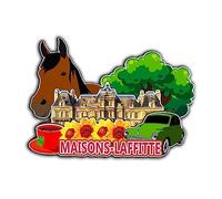 Maisons-Laffitte 3025 Aimant de réfrigérateur en bois 3D Monuments de voyage souvenir de collection Décoration faite à la main