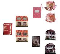 Maisons-Livres Miniatures à l'échelle 1:12, Maison-Livre Miniature Pliable Faite Main pour Maisons de poupées - Décoration de Livres Miniatures à l'échelle 1:12 avec Diorama caché (3Pcs)