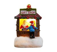 Maisons miniatures illuminées en résine ornement pour les fêtes - Décoration élégante de maison - Figurine en forme de chalet avec lumière LED - Décoration de Noël unique