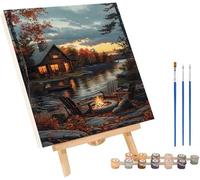 Maisons Peinture Numero Adulte, Peinture par Numero Adulte Paysage sur Toile, DIY Loisirs Créatifs, Canevas Kit Complet avec Pinceaux, Tableau Decoration Murale, Cadeau Femme 100x130cm F-3610