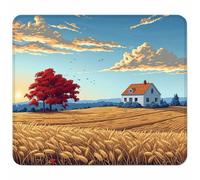 Maisons Petit Tapis de Souris 340x280mm avec Base en Caoutchouc Antidérapant et Imperméable, Gaming Tapis de Souris pour Femmes, Hommes, Ordinateurs Portables sans Fil, Cadeau, Paysage 7-7860