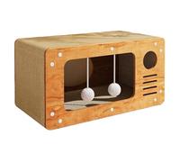 Maisons pour Chats avec griffoir,Griffoir pour Chat, Cachette à gratter pour Chat en Carton ondulé de Ferme, Maison à gratter 2 en 1 avec Boule en Carton, Tapis à gratter pour Chats d'intérieur