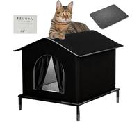 Maisons pour Chats D'Extérieur - Tente Isolée Imperméable Et Chaude - Abri pour Chat avec Base Surélevée - pour Chiens, Poules, Lapins Et Autres Animaux en Hiver Et par Temps Froid, pour Patio
