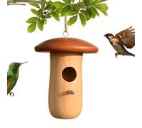 Maisons pour Colibris Nidification - Nichoir à Oiseaux-Mouche avec Abri en Bois Champignon Décoratif,Cabane d'Extérieur pour Jardin Balcon Terrasse Cour Arborée