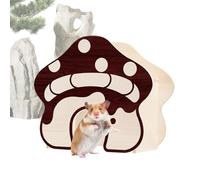 Maisons pour hamster, cabane de champignons, anti-mastication | Nid de hamster en bois, pour lapin, chinchilla gerbille, petit animal, furet, hérisson