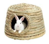 Maisons pour lapins - Nid tissé à la main - Cage respirante pour petits animaux - Niche pour lapins facile à acheter, maison durable et confortable en fibres naturelles avec habitat pour animaux