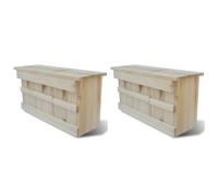 vidaXL Maisons pour moineau 2 pcs Bois 44 x 15,5 x 21,5 cm